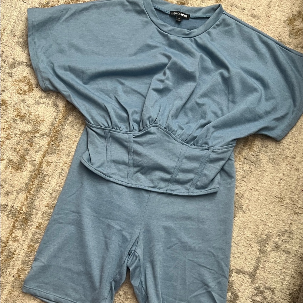 Fashion Nova Blue Two-Piece Set